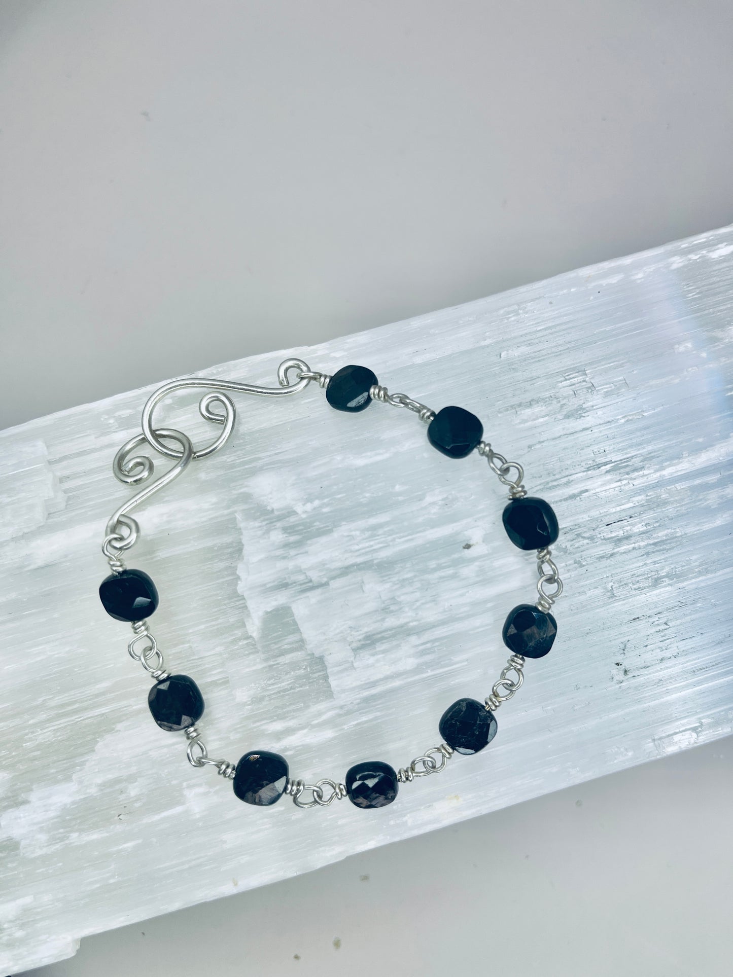 Hypersthene Sterling Silver Chain Bracelet