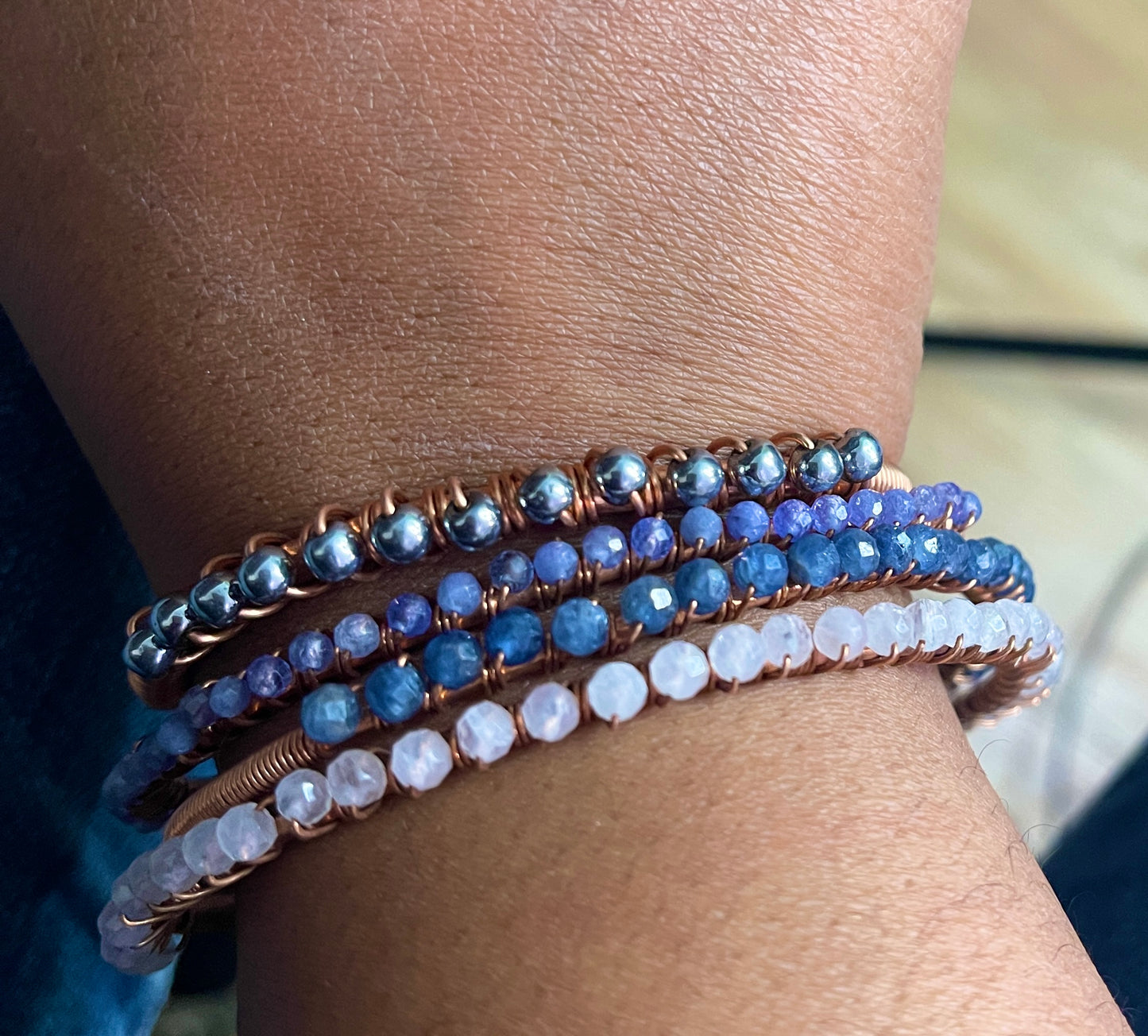 Tanzanite and Copper Bangle