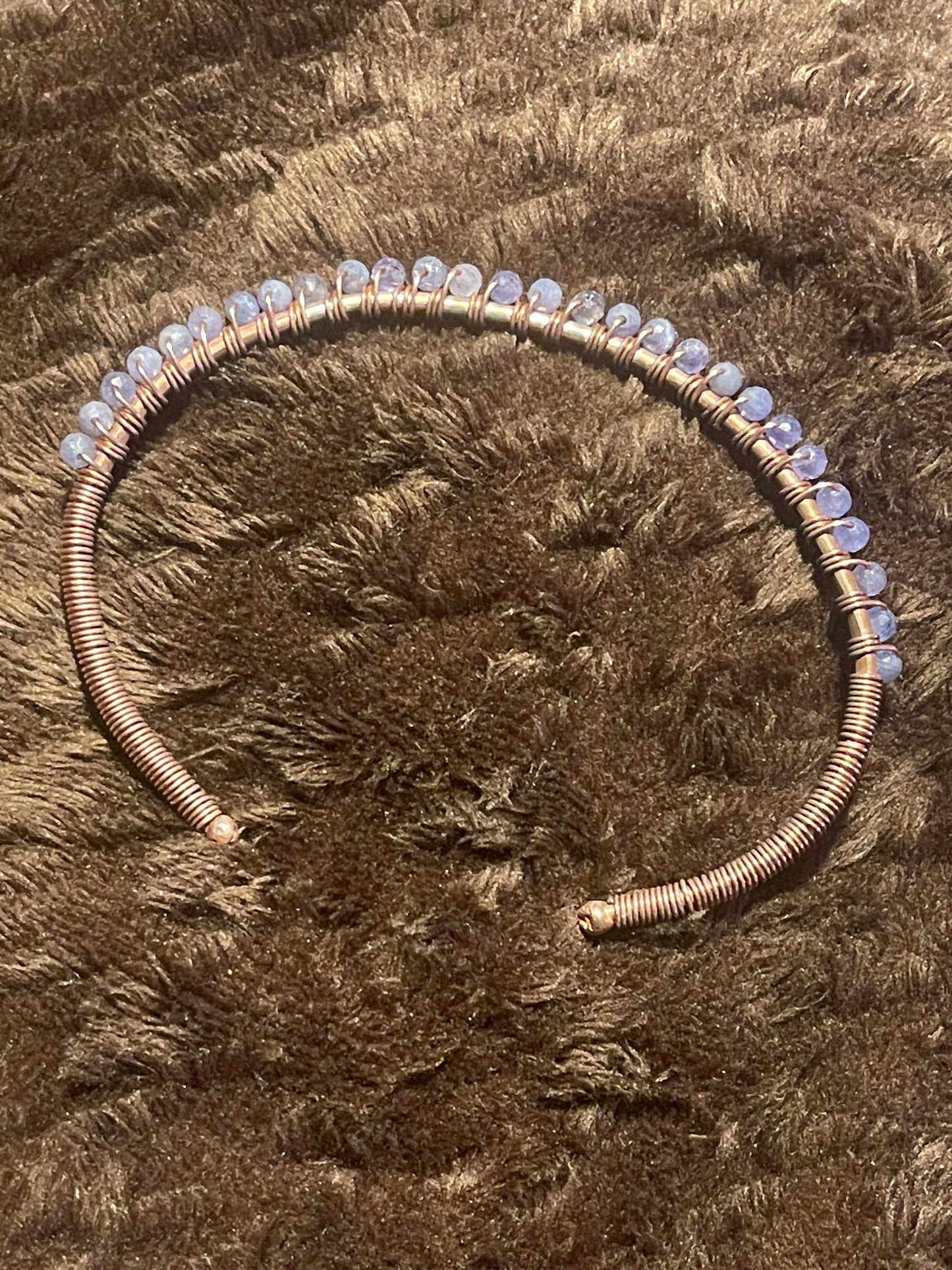Tanzanite and Copper Bangle
