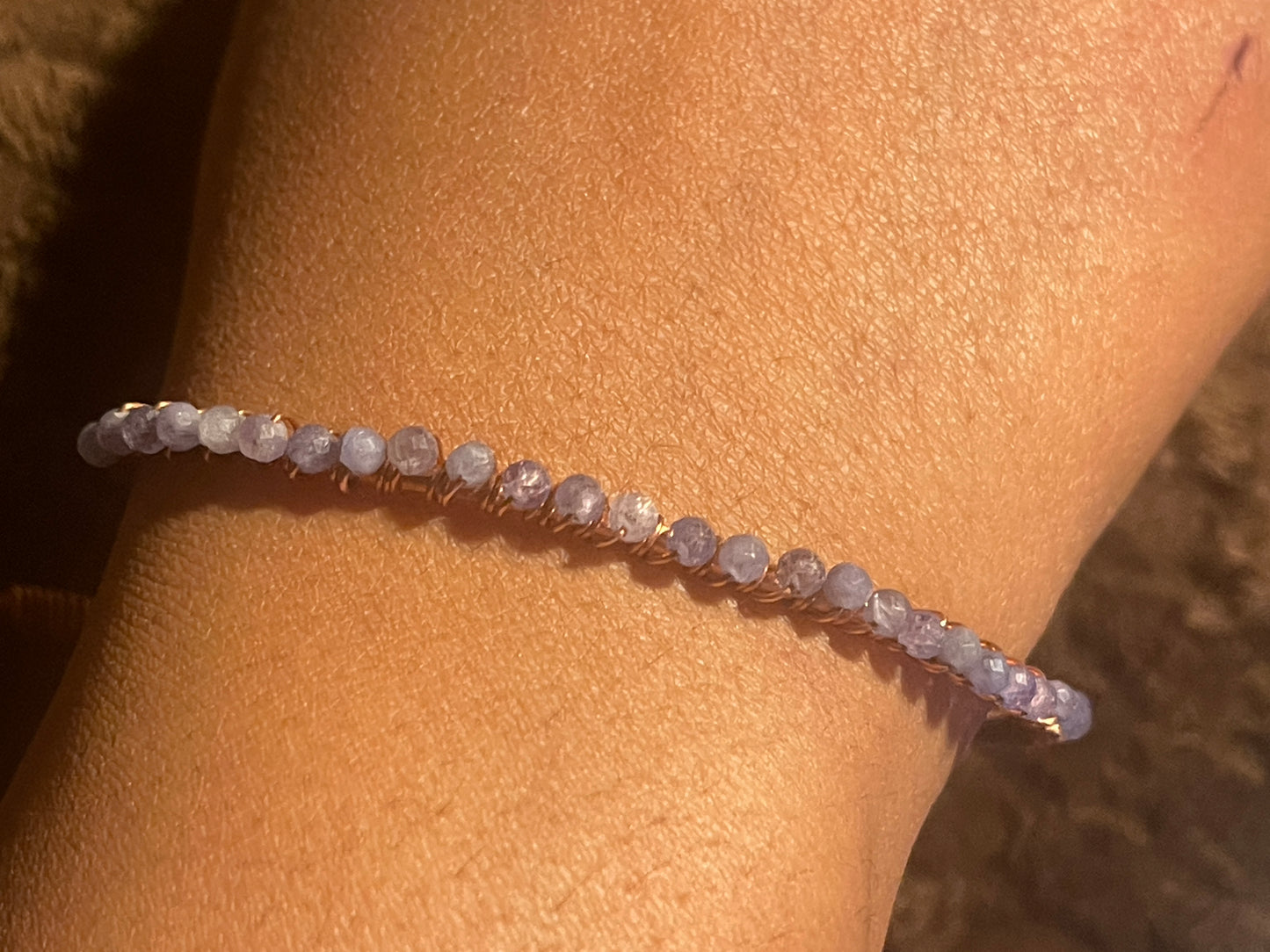 Tanzanite and Copper Bangle