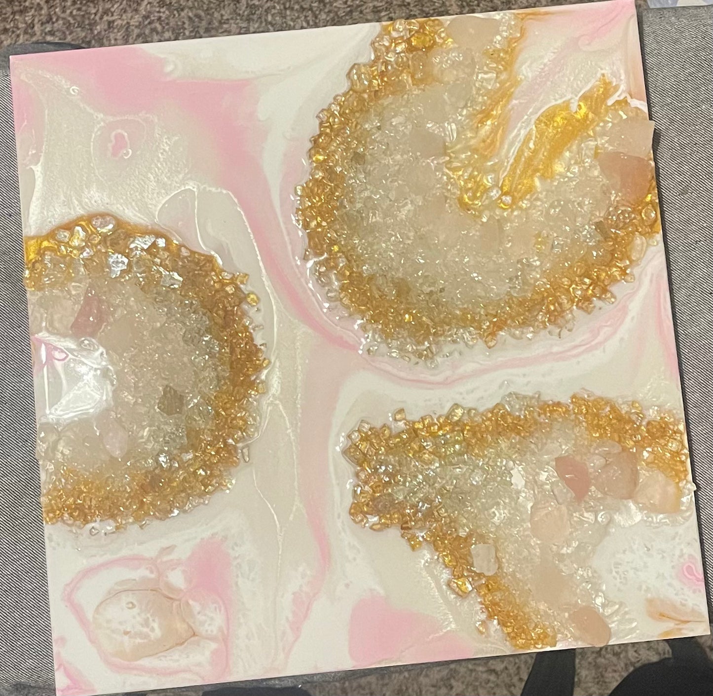 "Glimmering Heart" Geode Style Wall Art